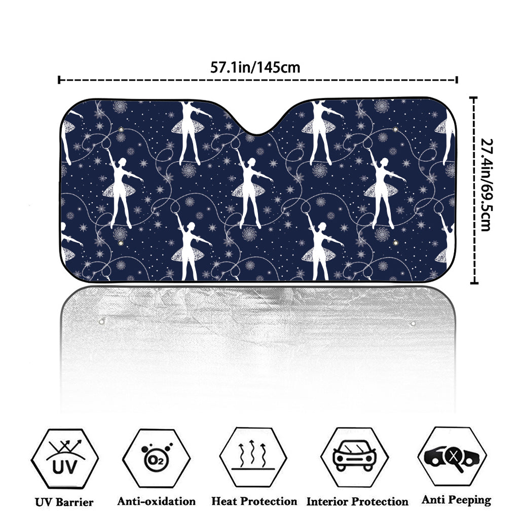 Snowflake Ballet Pattern Print Car Windshield Sun Shade