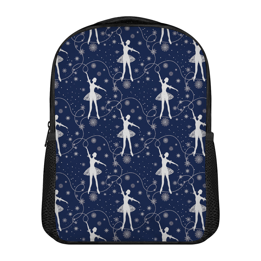Snowflake Ballet Pattern Print Casual Backpack