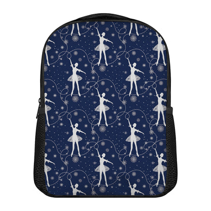Snowflake Ballet Pattern Print Casual Backpack