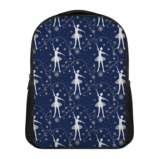 Snowflake Ballet Pattern Print Casual Backpack
