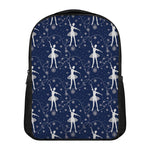 Snowflake Ballet Pattern Print Casual Backpack
