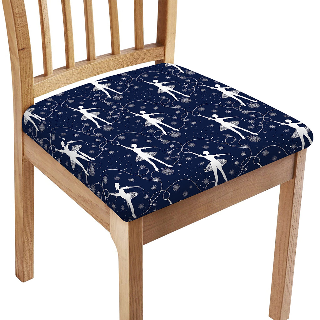 Snowflake Ballet Pattern Print Chair Cushion Cover