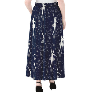 Snowflake Ballet Pattern Print Chiffon Maxi Skirt