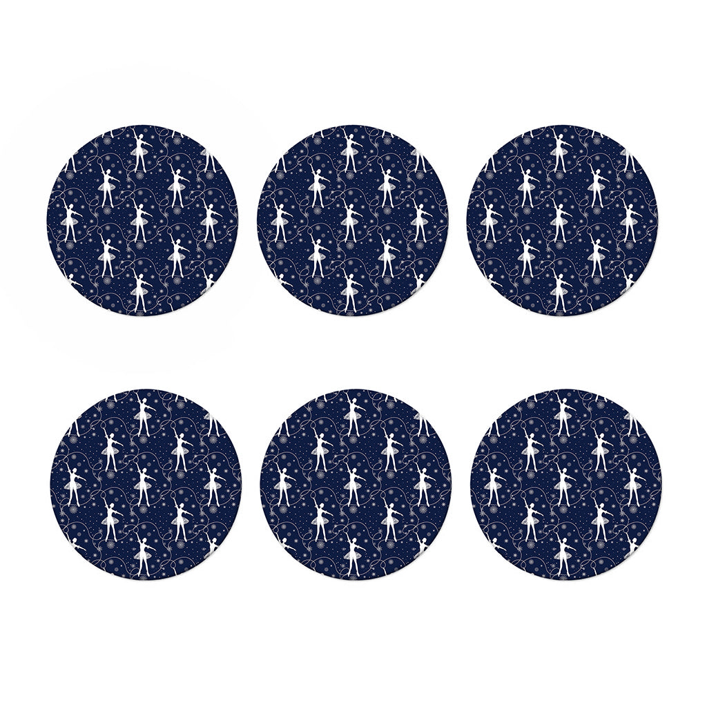 Snowflake Ballet Pattern Print Coaster Set