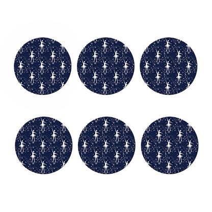 Snowflake Ballet Pattern Print Coaster Set