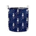 Snowflake Ballet Pattern Print Collapsible Laundry Basket