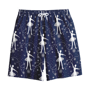 Snowflake Ballet Pattern Print Cotton Shorts