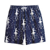 Snowflake Ballet Pattern Print Cotton Shorts