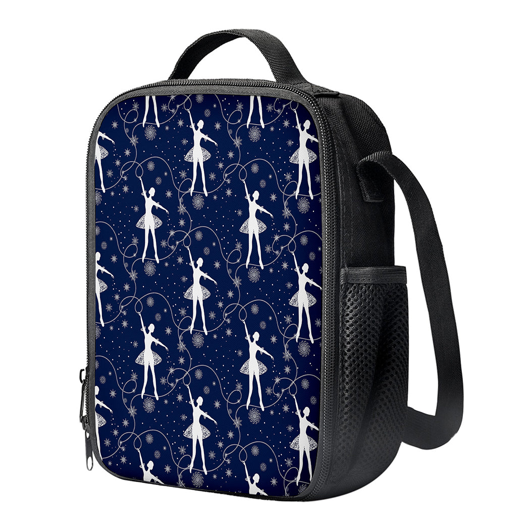 Snowflake Ballet Pattern Print Crossbody Lunch Bag