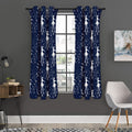 Snowflake Ballet Pattern Print Grommet Curtain Panels