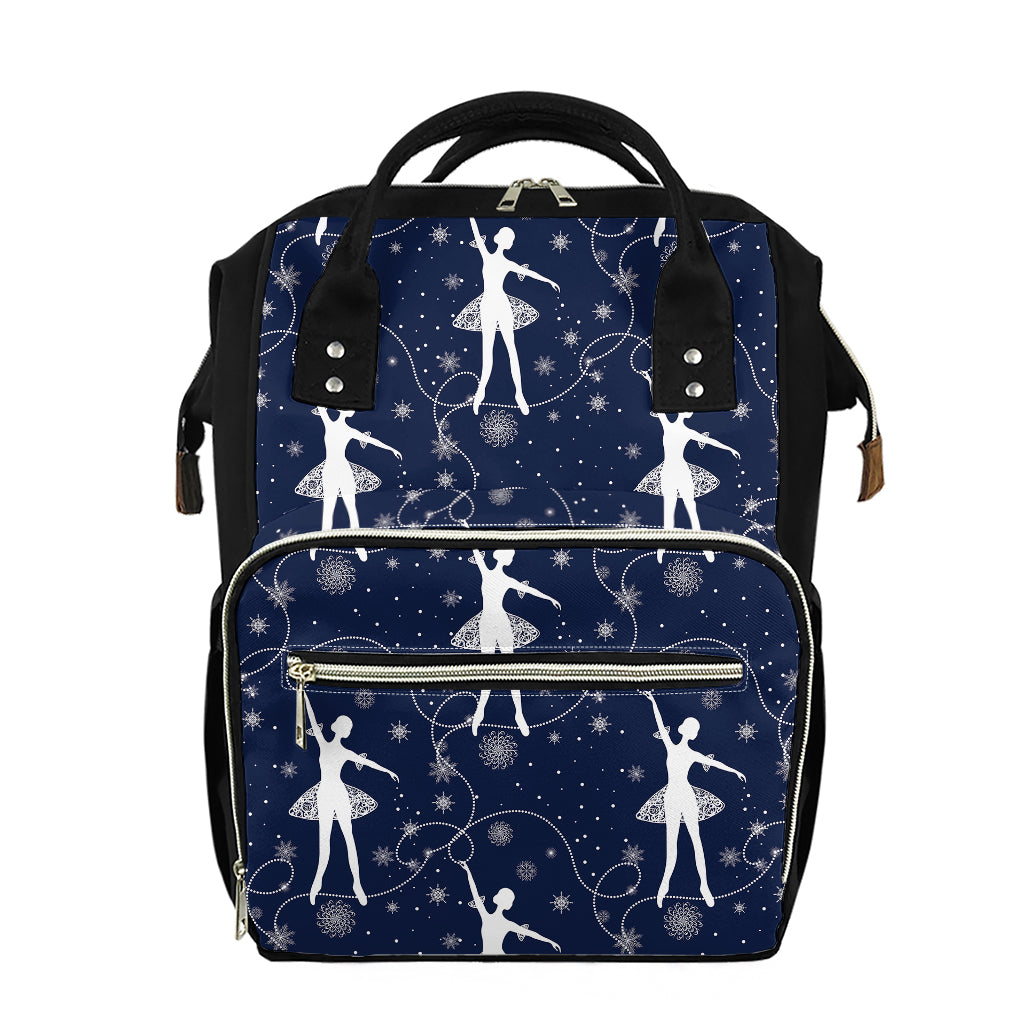 Snowflake Ballet Pattern Print Diaper Bag