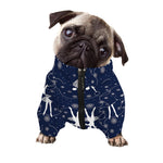 Snowflake Ballet Pattern Print Dog Zip Up Jacket