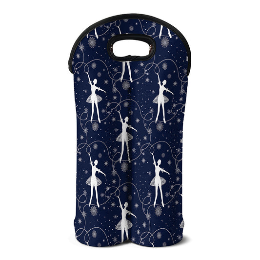 Snowflake Ballet Pattern Print Double Neoprene Wine Tote