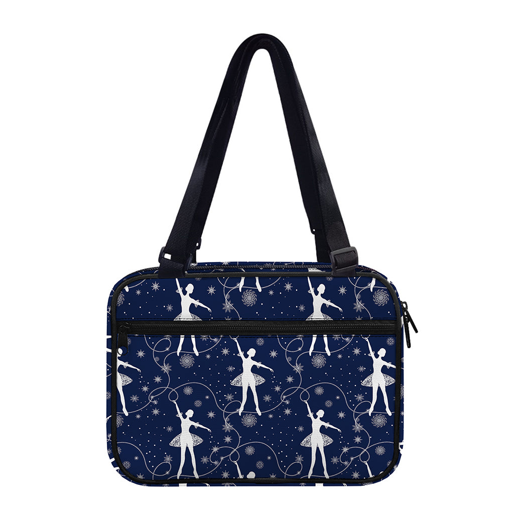 Snowflake Ballet Pattern Print Double Strap Bible Bag