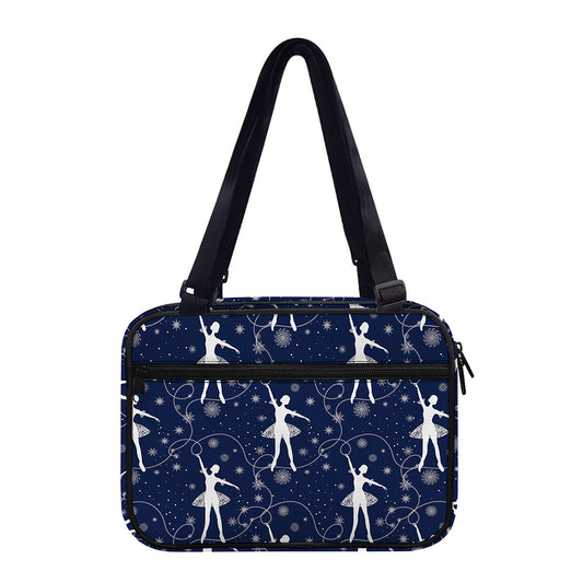 Snowflake Ballet Pattern Print Double Strap Bible Bag