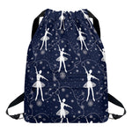 Snowflake Ballet Pattern Print Drawstring Backpack
