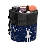 Snowflake Ballet Pattern Print Drawstring Makeup Bag