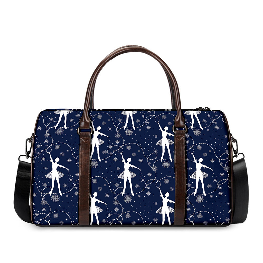 Snowflake Ballet Pattern Print Duffle Bag