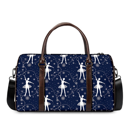 Snowflake Ballet Pattern Print Duffle Bag