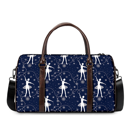 Snowflake Ballet Pattern Print Duffle Bag