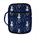 Snowflake Ballet Pattern Print Front Pocket Bible Bag