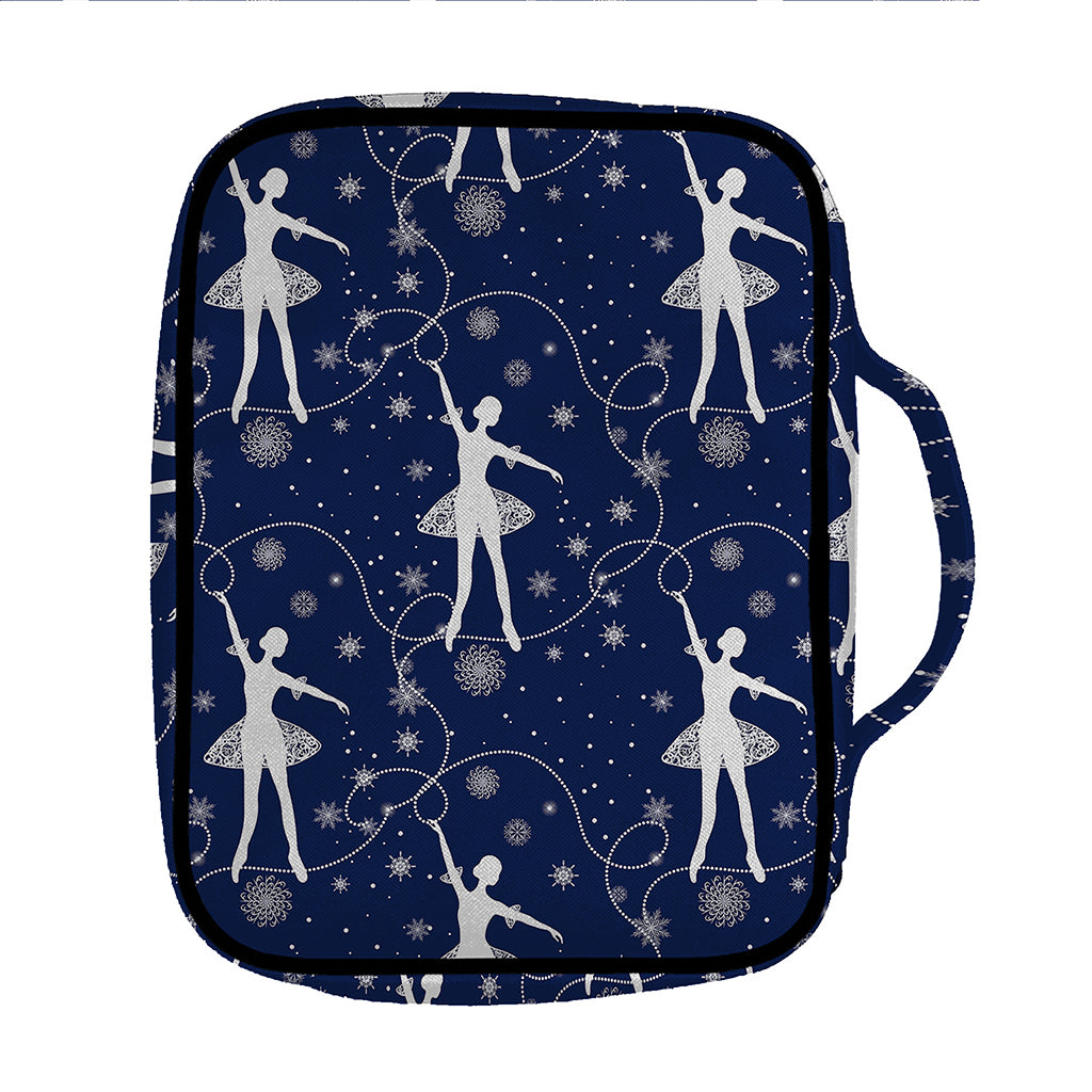 Snowflake Ballet Pattern Print Front Pocket Bible Bag