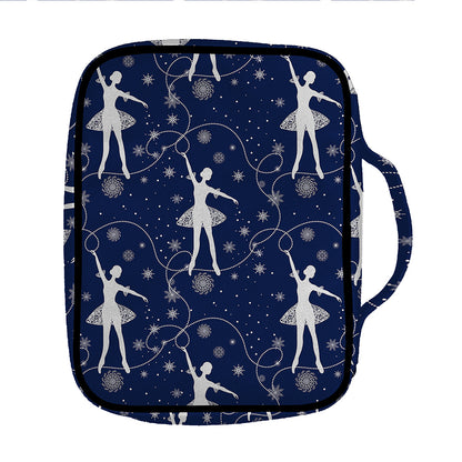 Snowflake Ballet Pattern Print Front Pocket Bible Bag