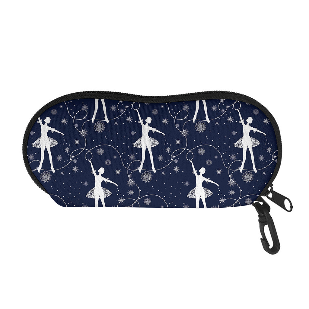Snowflake Ballet Pattern Print Glasses Case