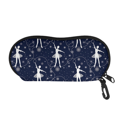 Snowflake Ballet Pattern Print Glasses Case