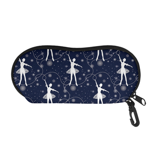 Snowflake Ballet Pattern Print Glasses Case