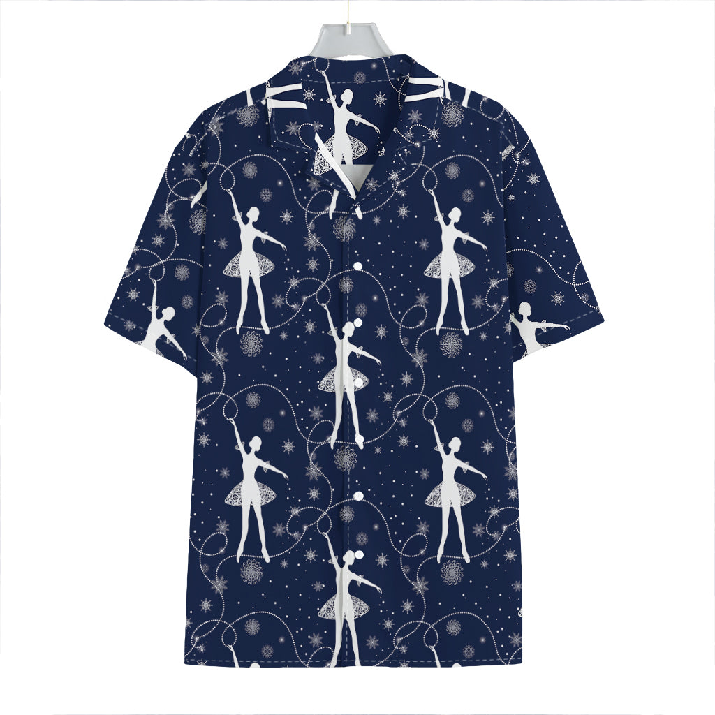 Snowflake Ballet Pattern Print Hawaiian Shirt