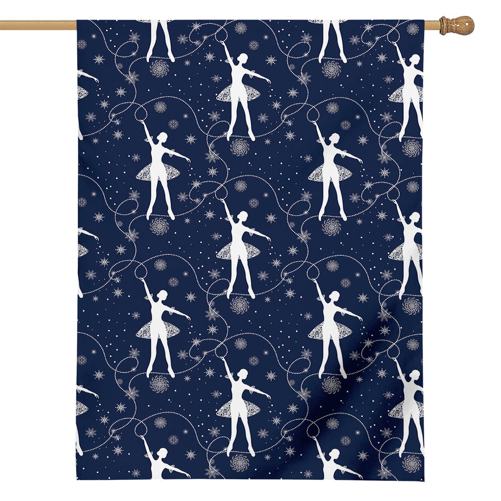 Snowflake Ballet Pattern Print House Flag