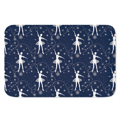 Snowflake Ballet Pattern Print Indoor Door Mat