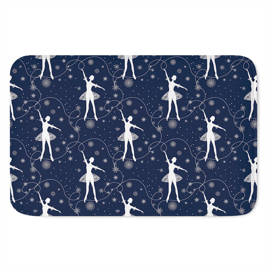 Snowflake Ballet Pattern Print Indoor Door Mat