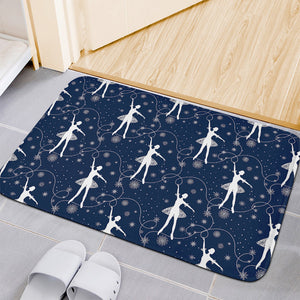 Snowflake Ballet Pattern Print Indoor Door Mat