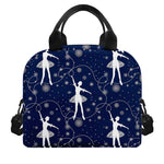 Snowflake Ballet Pattern Print Insulated Lunch Bag