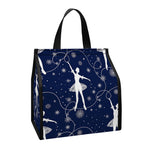 Snowflake Ballet Pattern Print Insulated Lunch Tote