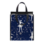 Snowflake Ballet Pattern Print Insulated Lunch Tote