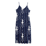 Snowflake Ballet Pattern Print Jersey Midi Cami Dress