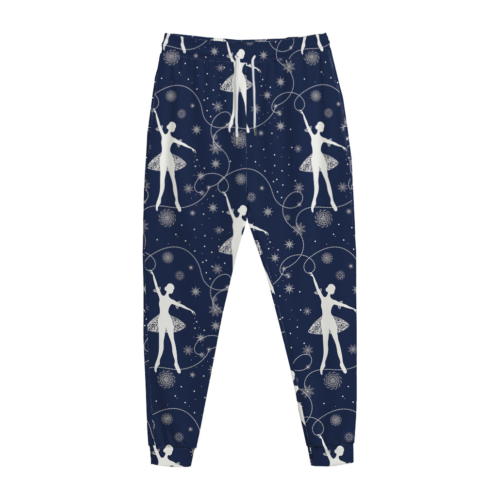 Snowflake Ballet Pattern Print Jogger Pants