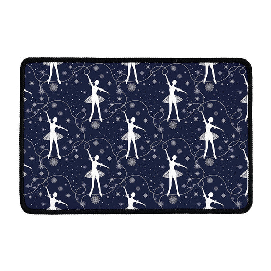 Snowflake Ballet Pattern Print Kitchen Mat