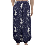 Snowflake Ballet Pattern Print Lantern Pants