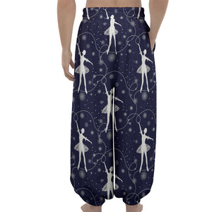 Snowflake Ballet Pattern Print Lantern Pants