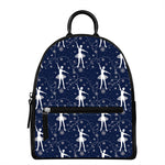 Snowflake Ballet Pattern Print Leather Backpack