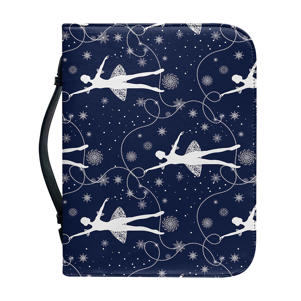 Snowflake Ballet Pattern Print Leather Bible Cover