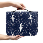 Snowflake Ballet Pattern Print Leather Bible Cover