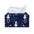 Snowflake Ballet Pattern Print Leather Tissue Box Cover