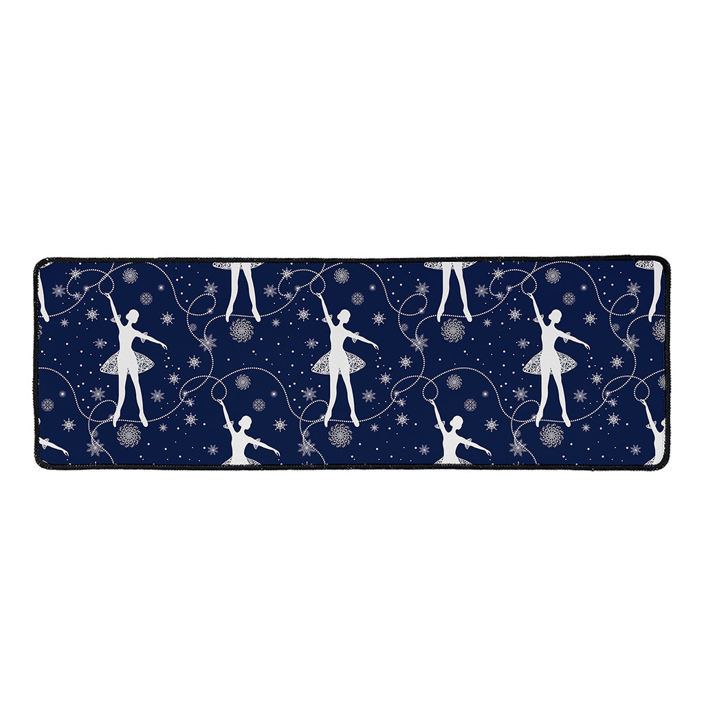 Snowflake Ballet Pattern Print Long Kitchen Mat