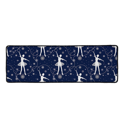 Snowflake Ballet Pattern Print Long Kitchen Mat