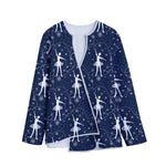 Snowflake Ballet Pattern Print Long Sleeve Short Coat